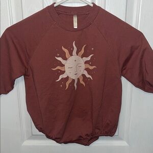 Rusty Brown Girls 18-24 Mons. Sun Graphic LS Sweatshirt Onsie by Rylee + Cru